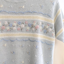 Load image into Gallery viewer, Floral and Pearl Short Sleeve Knit