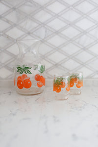 Orange Juice Decanter and Drinking Glass Set