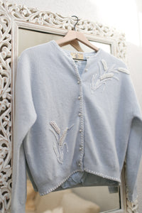 Blue Beaded Sweater
