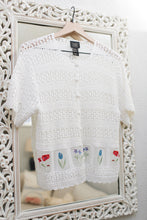 Load image into Gallery viewer, Floral Button Down Crochet Top