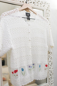 Floral Button Down Crochet Top