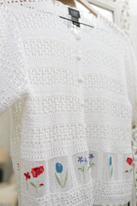 Floral Button Down Crochet Top