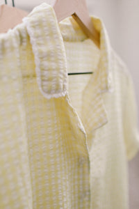 Yellow Gingham Button Up