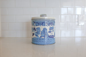 Vintage Blue and White Canister