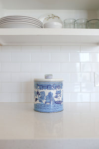 Vintage Blue and White Canister
