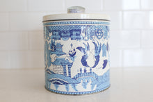 Load image into Gallery viewer, Vintage Blue and White Canister