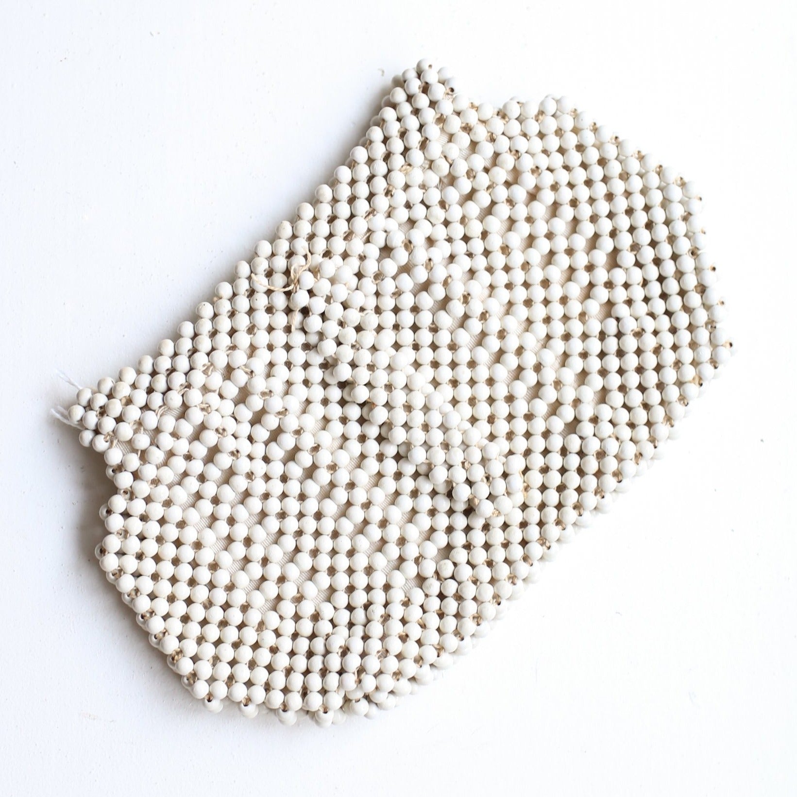 Etched in Stone Cream Beaded Clutch