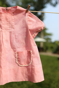 Handmade Pink Gingham Dress: 6M - 12M