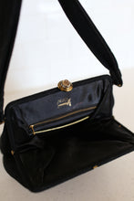 Load image into Gallery viewer, 1940s Black Wool Purse