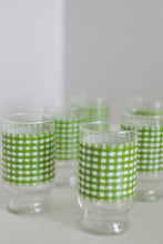 Load image into Gallery viewer, Green Gingham Juice Glass Set