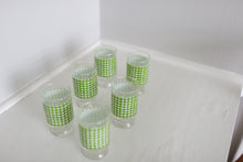 Load image into Gallery viewer, Green Gingham Juice Glass Set