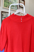Load image into Gallery viewer, Red Sweater With Pearl Collar