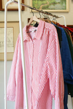 Load image into Gallery viewer, Red and White Striped Button Down