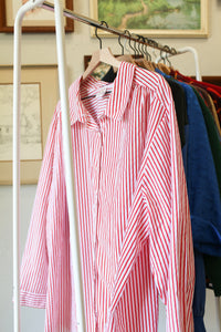 Red and White Striped Button Down