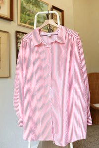 Red and White Striped Button Down