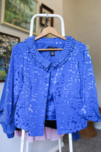 Load image into Gallery viewer, Blue Ruffle Collar Jacket