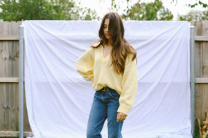 Medium Yellow V Neck Sweater