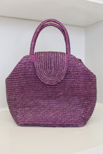 Load image into Gallery viewer, Purple Straw Tote