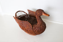 Load image into Gallery viewer, Large Wicker Duck Basket With Wooden Beak
