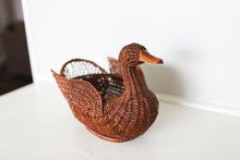 Load image into Gallery viewer, Large Wicker Duck Basket With Wooden Beak