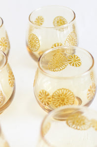 Amber Flower Glass Set