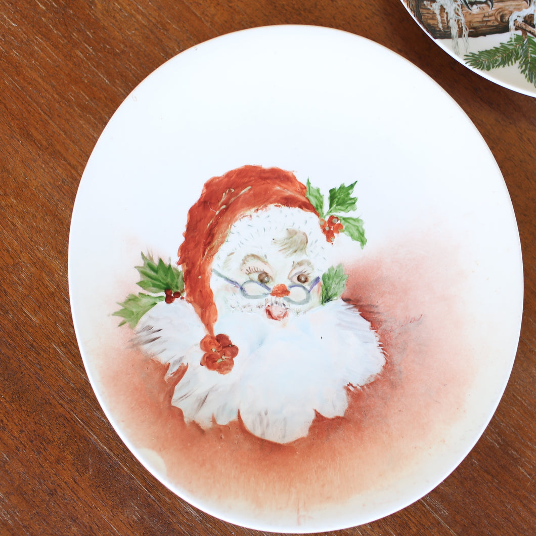 Santa Christmas Oval Plate