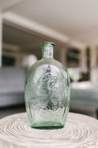 Lady Liberty and Eagle Glass Bottle